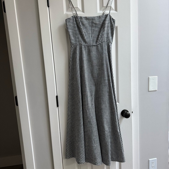 Reformation Monette Linen Dress in Remy Check, Size 6 - Picture 3 of 7